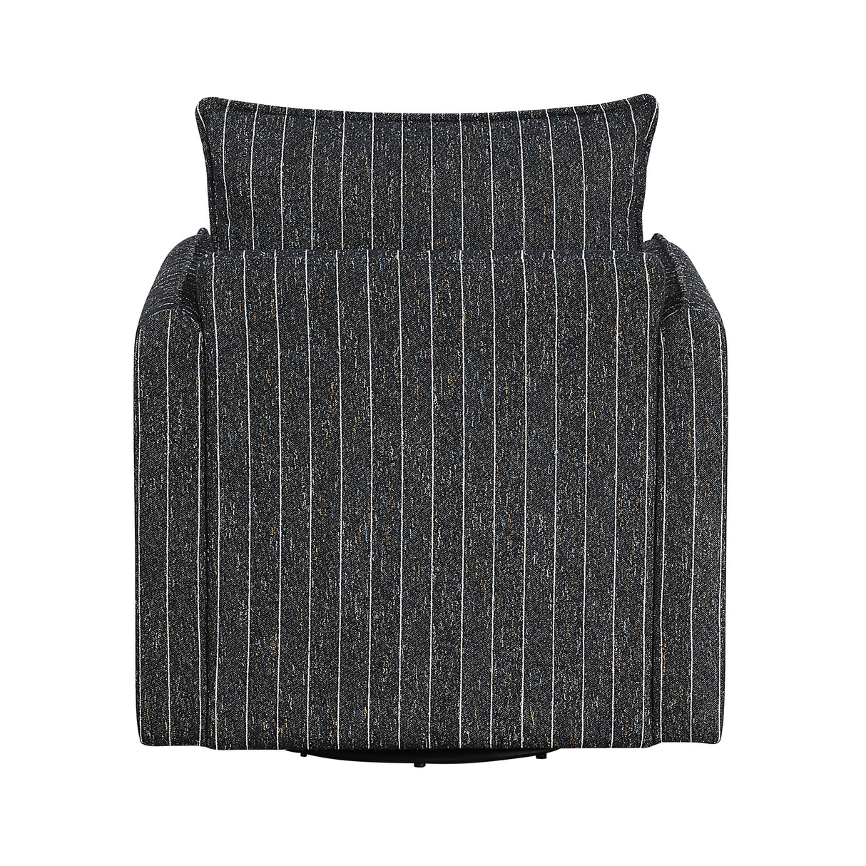 Coeur Charcoal Pinstripe Swivel Chair from Homelegance - Luna Furniture