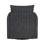 Coeur Charcoal Pinstripe Swivel Chair from Homelegance - Luna Furniture