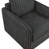 Coeur Charcoal Pinstripe Swivel Chair from Homelegance - Luna Furniture