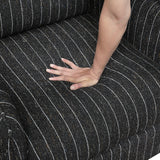 Coeur Charcoal Pinstripe Swivel Chair from Homelegance - Luna Furniture