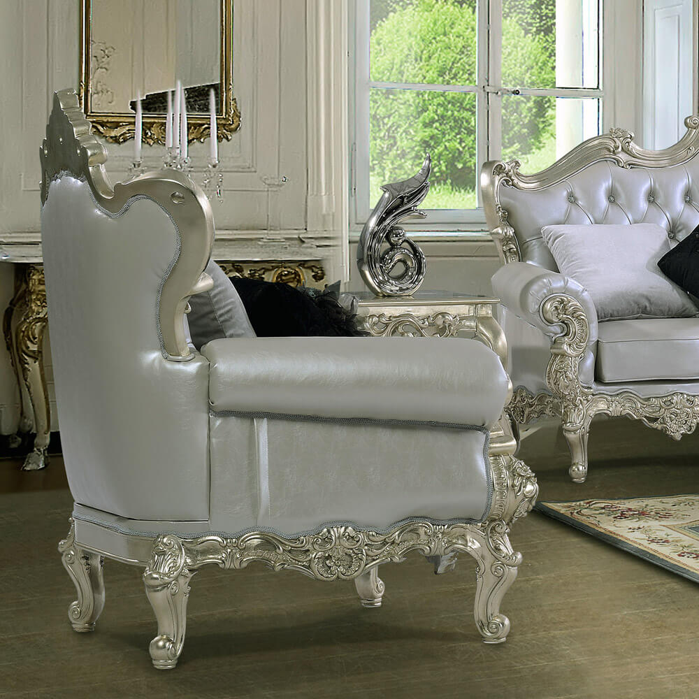 HD-13006 Belle Silver Chair from Homey Design - Luna Furniture