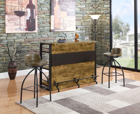 Renaldi Antique Nutmeg Bar Unit with Stemware Rack from Coaster - Luna Furniture