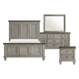 Renton Antique Gray/Brown Queen Bed, Dresser, Mirror, and Nightstand from Homelegance - Luna Furniture