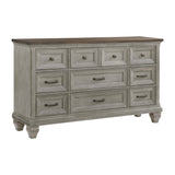 Renton Antique Gray/Brown Queen Bed, Dresser, Mirror, and Nightstand from Homelegance - Luna Furniture
