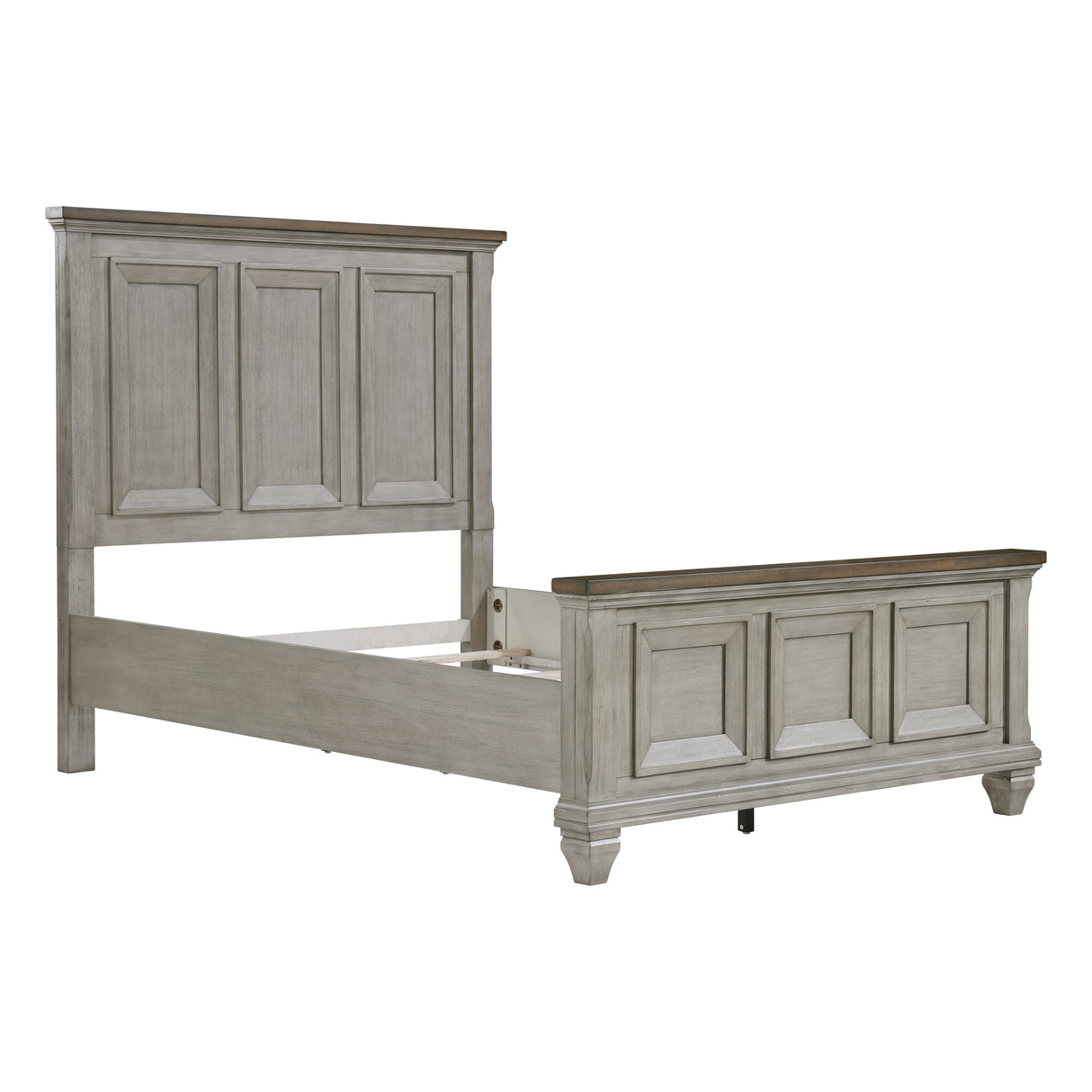 Renton Antique Gray/Brown Queen Bed, Dresser, Mirror, and Nightstand from Homelegance - Luna Furniture