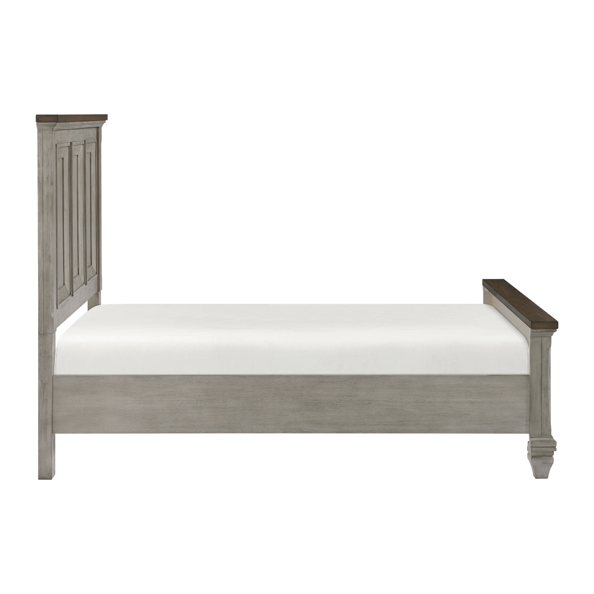 Renton Antique Gray/Brown Queen Bed, Dresser, Mirror, and Nightstand, Chest from Homelegance - Luna Furniture