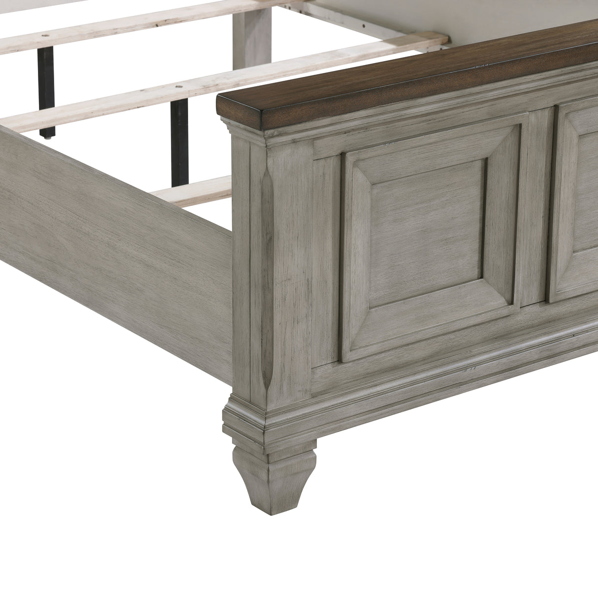 Renton Antique Gray/Brown Queen Bed, Dresser, Mirror, and Nightstand, Chest from Homelegance - Luna Furniture