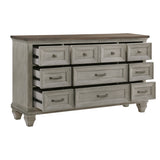 Renton Antique Gray/Brown Queen Bed from Homelegance - Luna Furniture