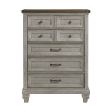 Renton Antique Gray/Brown King Panel Bed from Homelegance - Luna Furniture