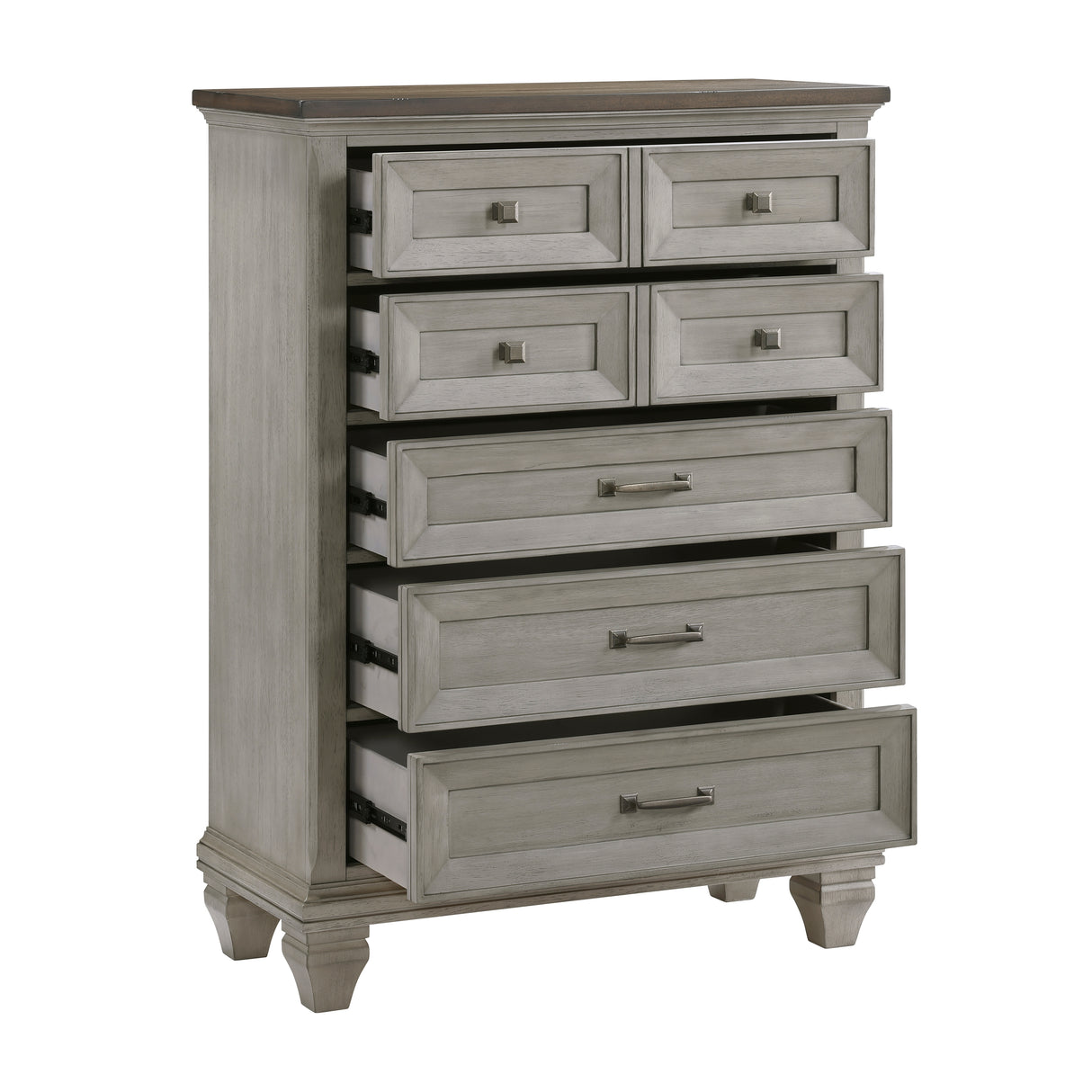 Renton Antique Gray/Brown King Panel Bed from Homelegance - Luna Furniture