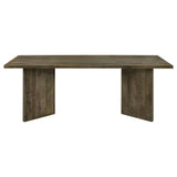 Tyler Mango Brown Rectangular Double V-Leg Dining Table from Coaster - Luna Furniture