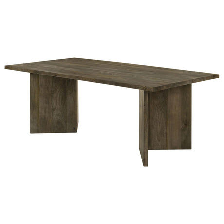 Tyler Mango Brown Rectangular Double V-Leg Dining Table from Coaster - Luna Furniture