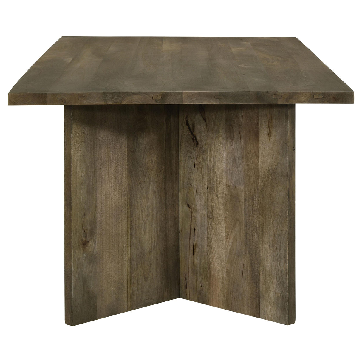 Tyler Mango Brown Rectangular Double V-Leg Dining Table from Coaster - Luna Furniture