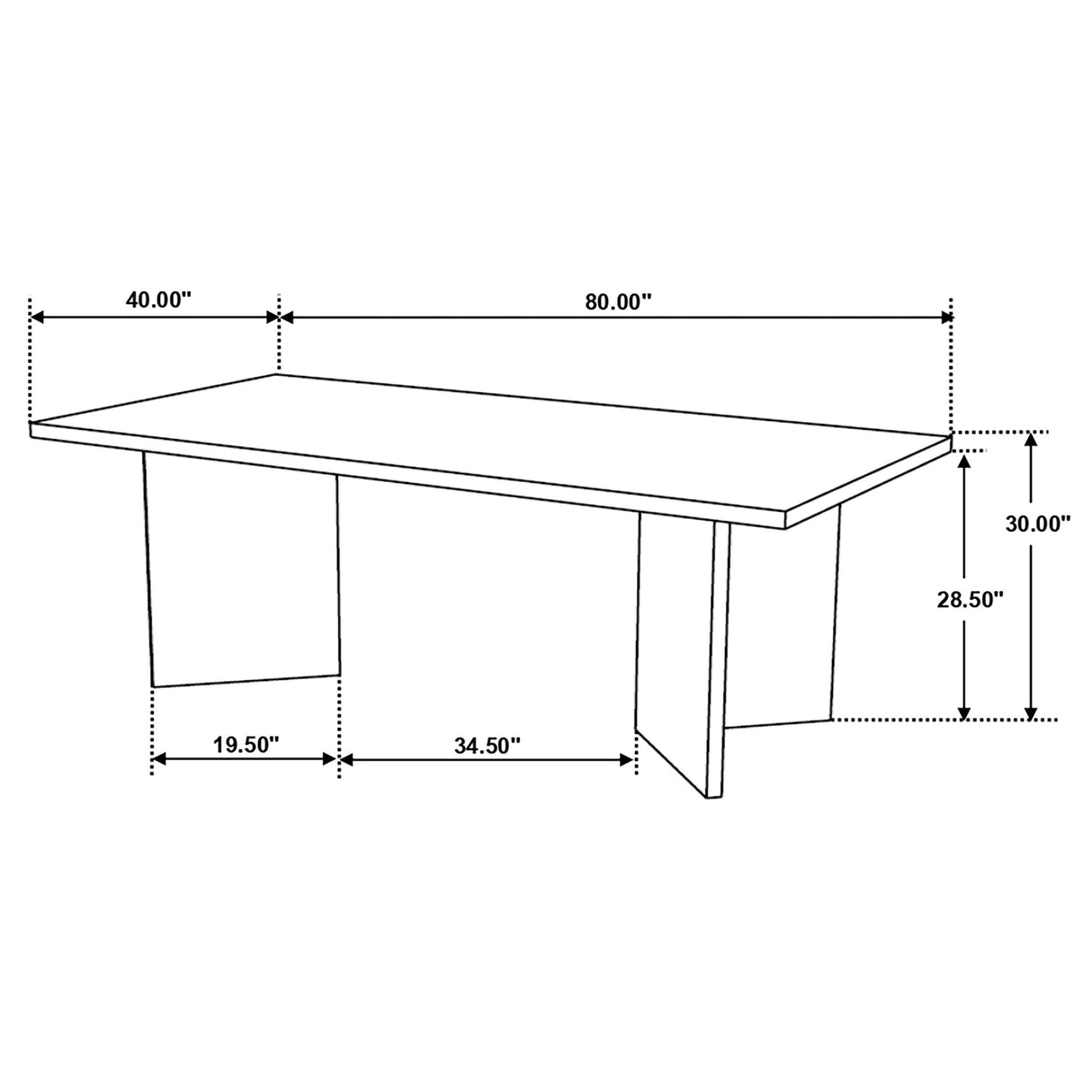 Tyler Mango Brown Rectangular Double V-Leg Dining Table from Coaster - Luna Furniture