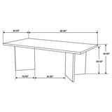 Tyler Mango Brown Rectangular Double V-Leg Dining Table from Coaster - Luna Furniture