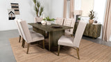 Tyler Mango Brown Rectangular Double V-Leg Dining Table from Coaster - Luna Furniture