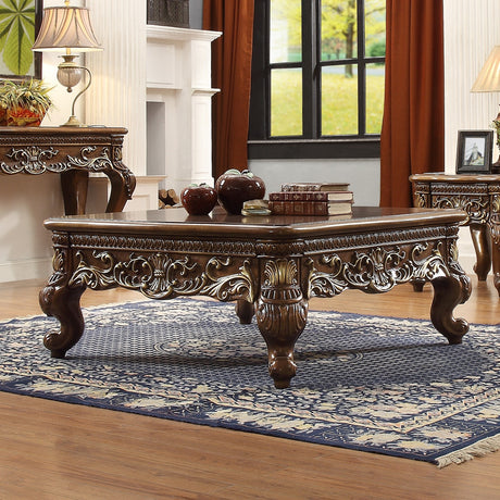 HD-1306 Metallic Antique Gold/Perfect Brown Coffee Table from Homey Design - Luna Furniture