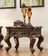 HD-1306 Metallic Antique Gold/Perfect Brown End Table from Homey Design - Luna Furniture