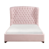 Cameo Pink California King Upholstered Wingback Bed from Homelegance - Luna Furniture