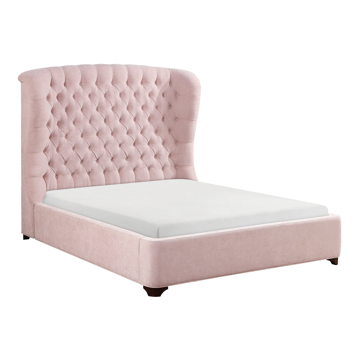 Cameo Pink California King Upholstered Wingback Bed from Homelegance - Luna Furniture