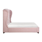 Cameo Pink California King Upholstered Wingback Bed from Homelegance - Luna Furniture