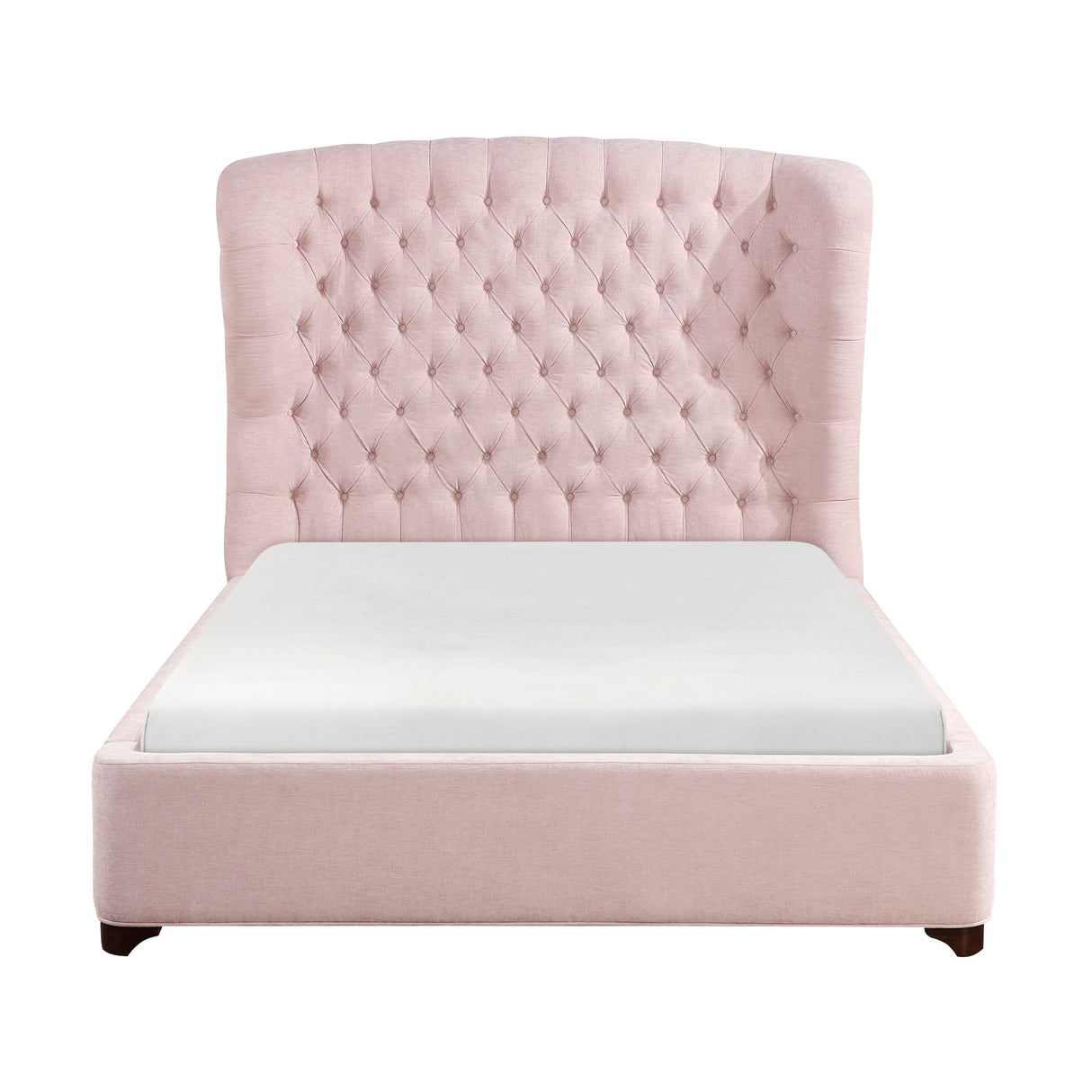 Cameo Pink Queen Upholstered Wingback Bed from Homelegance - Luna Furniture