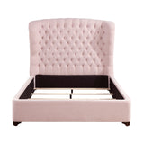 Cameo Pink Queen Upholstered Wingback Bed from Homelegance - Luna Furniture