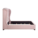 Cameo Pink Queen Upholstered Wingback Bed from Homelegance - Luna Furniture