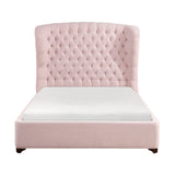 Cameo Pink Full Upholstered Wingback Bed from Homelegance - Luna Furniture