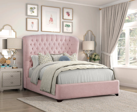 Cameo Pink Eastern King Bed from Homelegance - Luna Furniture
