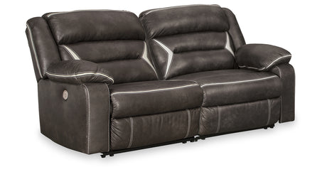 Kincord Midnight 2-Piece Power Reclining Sectional Loveseat from Ashley Furniture - Luna Furniture
