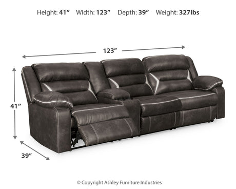 Kincord Midnight 2-Piece Power Reclining Sectional from Ashley - Luna Furniture