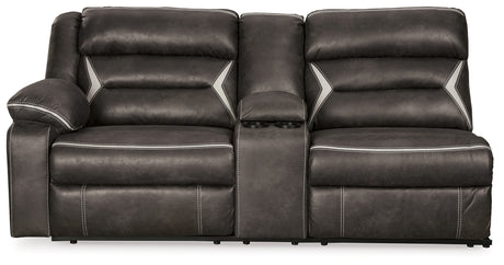 Kincord Midnight Left-Arm Facing Power Reclining Sofa with Console from Ashley - Luna Furniture