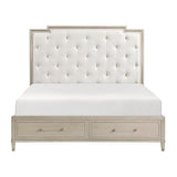 Genoa Light Oak Upholstered Storage Platform Bedroom Set from Homelegance - Luna Furniture