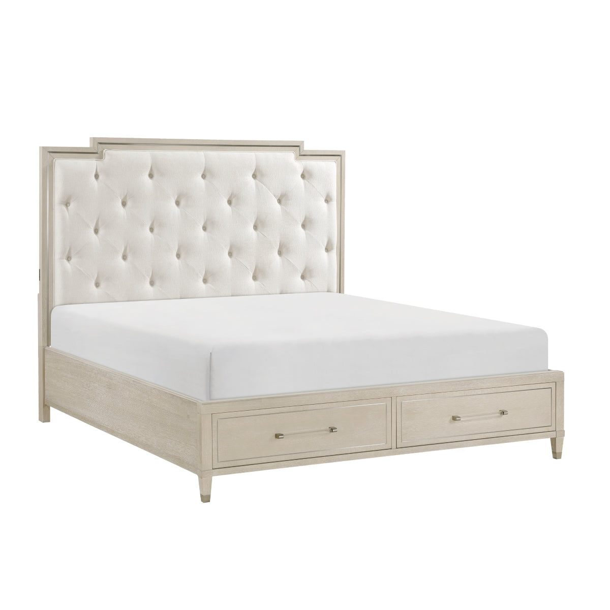 Genoa Light Oak Upholstered Storage Platform Bedroom Set from Homelegance - Luna Furniture