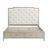 Genoa Light Oak Eastern King Platform Bed with Footboard Storage from Homelegance - Luna Furniture