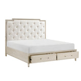 Genoa Light Oak Eastern King Platform Bed with Footboard Storage from Homelegance - Luna Furniture