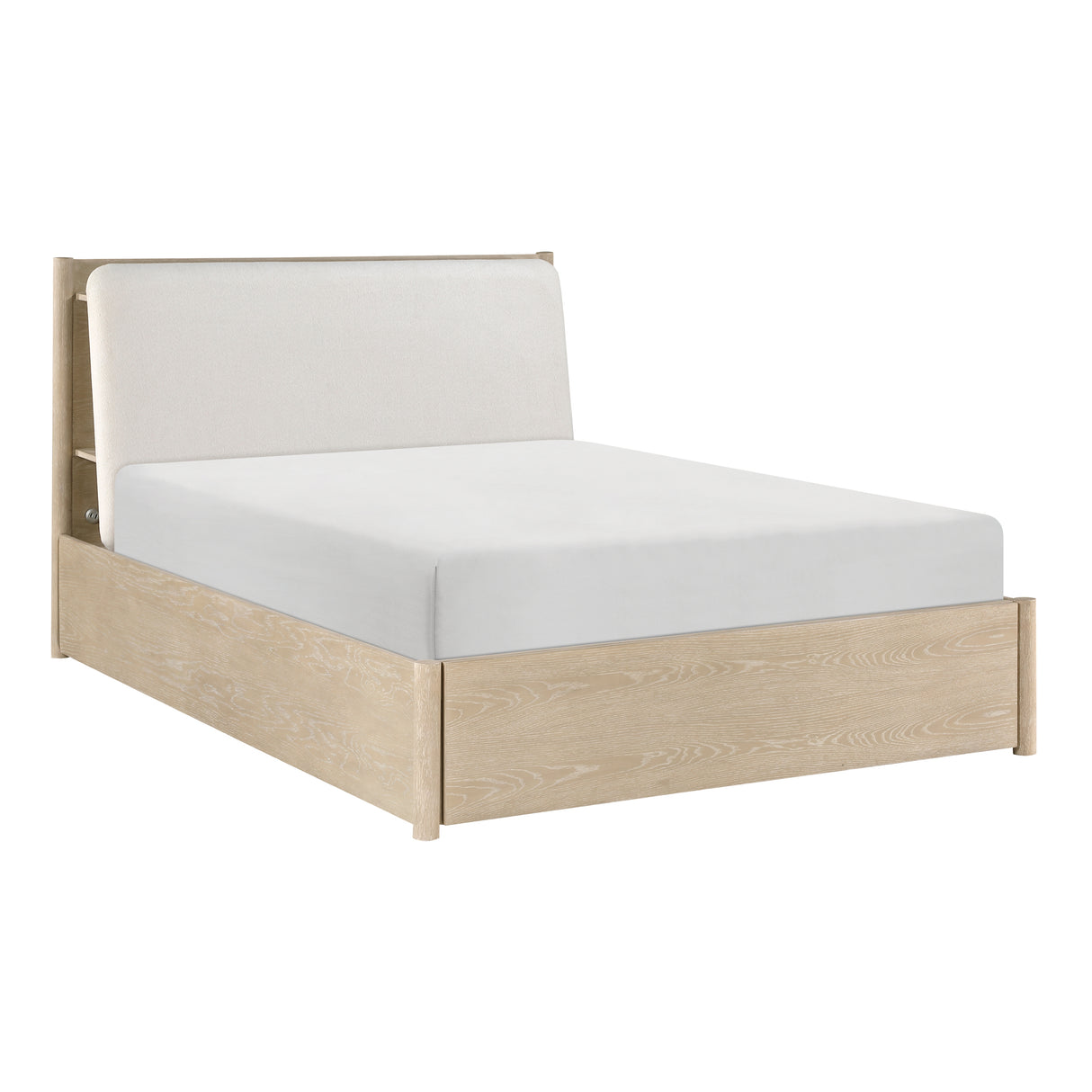 Matteo Light Oak California King Platform Bed with Footboard Storage from Homelegance - Luna Furniture