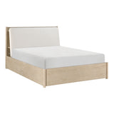Matteo Light Oak California King Platform Bed with Footboard Storage from Homelegance - Luna Furniture