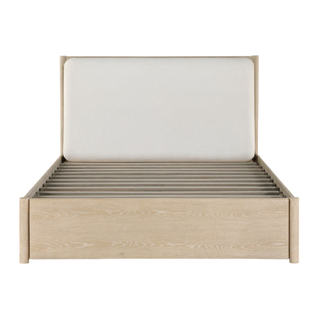 Matteo Light Oak Eastern King Platform Bed with Footboard Storage from Homelegance - Luna Furniture