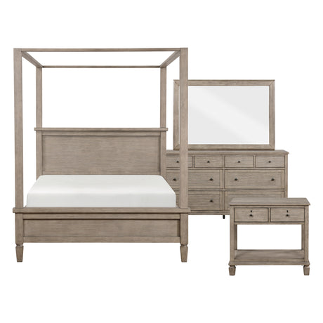 Marceline Gray Oak 5-Piece Bedroom Set (Queen Bed, Nightstand, Dresser, Mirror, Chest) from Homelegance - Luna Furniture