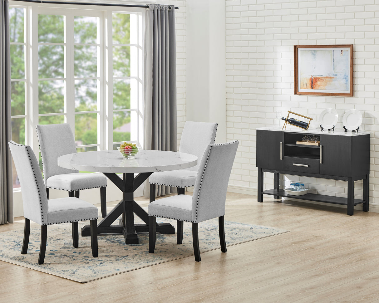 Vance Black Faux Marble Top Sideboard from Crown Mark - Luna Furniture