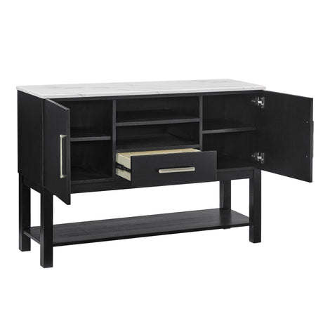 Vance Black Faux Marble Top Sideboard from Crown Mark - Luna Furniture
