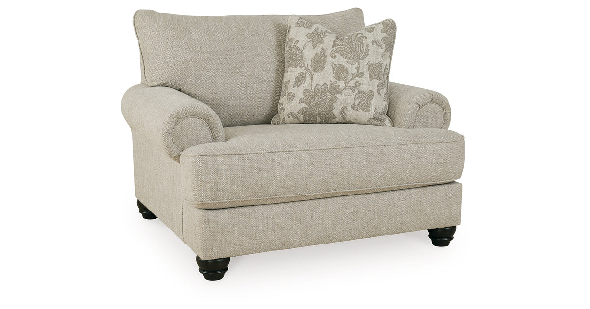 Asanti Chair and Ottoman in Fog from Ashley Furniture - Luna Furniture