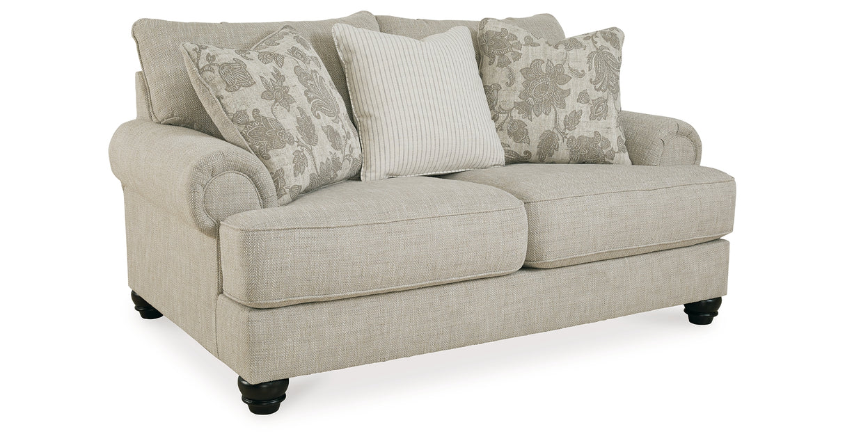 Asanti Sofa, Loveseat, Chair and Ottoman in Fog from Ashley - Luna Furniture