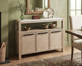 Artil Weathered Oak Genuine Marble Top Sideboard