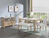 Artil Weathered Oak Genuine Marble Top Sideboard from Crown Mark - Luna Furniture