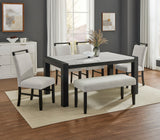 Jules Black/Light Gray Faux Marble Dining Set from Crown Mark - Luna Furniture