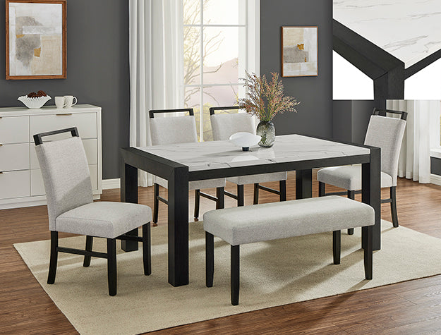 Jules Black/Light Gray Bench from Crown Mark - Luna Furniture