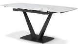 109 Dining Table w/ Extension White Ceramic from ESF Furniture - Luna Furniture
